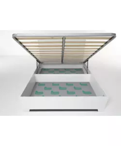 LETTO MATRIMONIALE CONTENITORE CON PIEDINI "HI BOX" BIANCO 160X190 CM